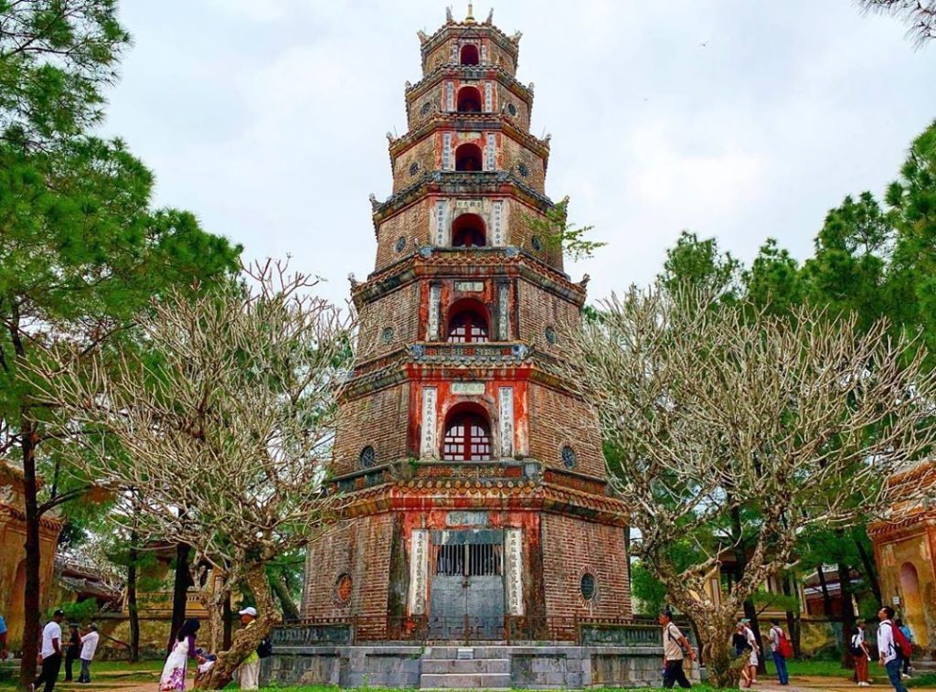 Thien Mu Pagoda is located in Kim Long ward, Hue City