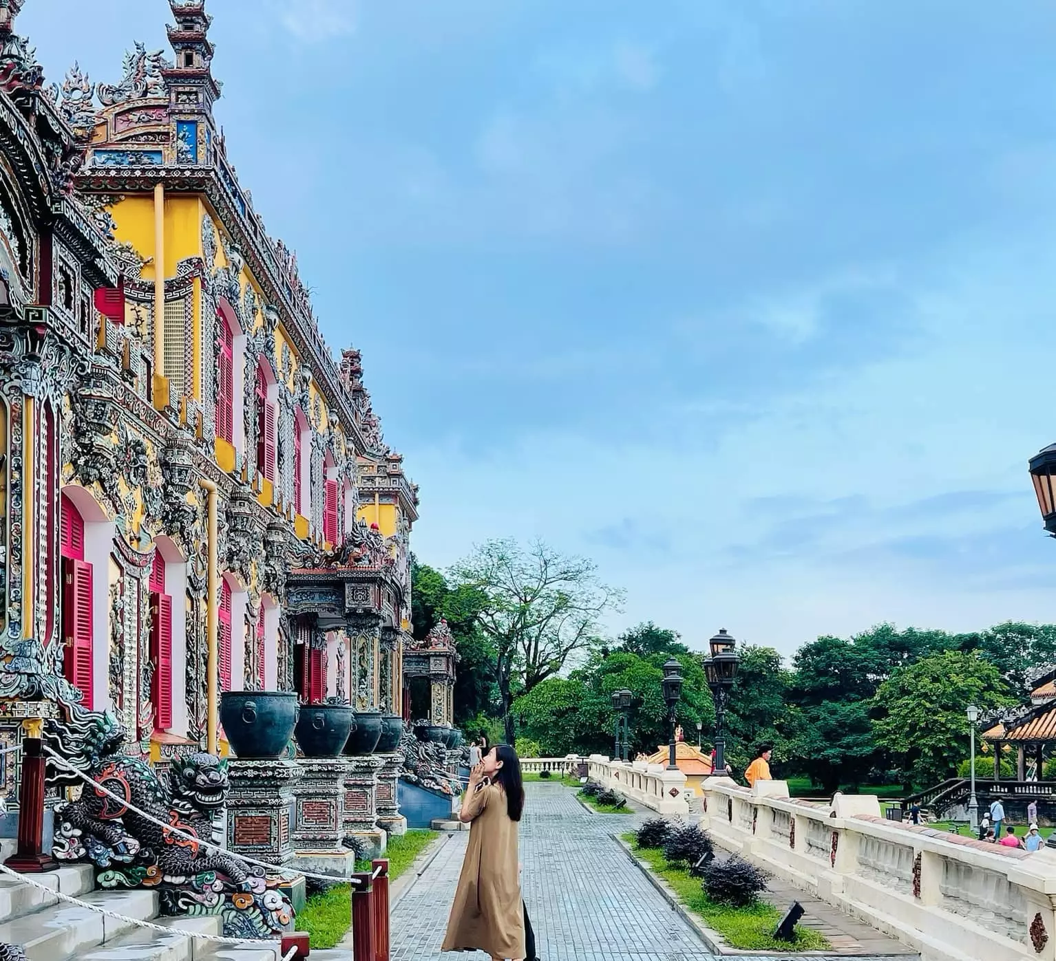 Exterior view of Kien Trung Palace, highlighting its architectural features from the Khai Dinh era.